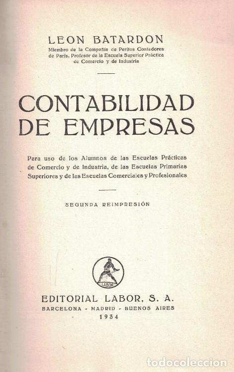 Libros: CONTABILIDAD DE EMPRESAS. - Batardon. Le&oacute;n, - Foto 1