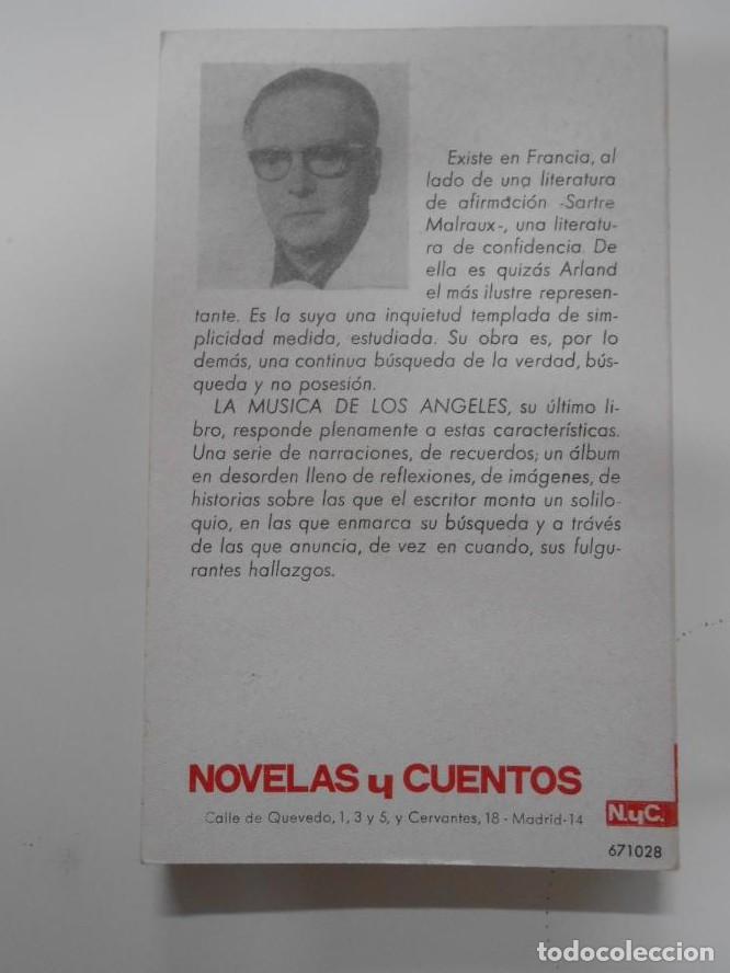 Libros: LA MUSICA DE LOS ANGELES - MARCEL ARLAND. TDK64 - - Foto 2