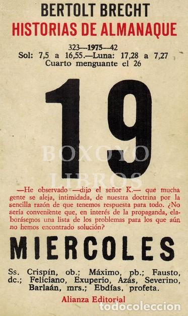 Libros: BRECHT, Bertolt. Historias del almanaque - Foto 1