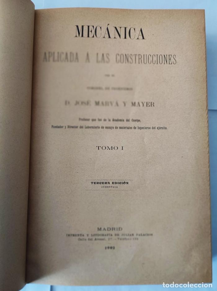 Libros: MEC&Aacute;NICA APLICADA A LAS CONSTRUCCIONES (2 TOMOS) - Jos&eacute; Marv&aacute; Y Mayer - Foto 4