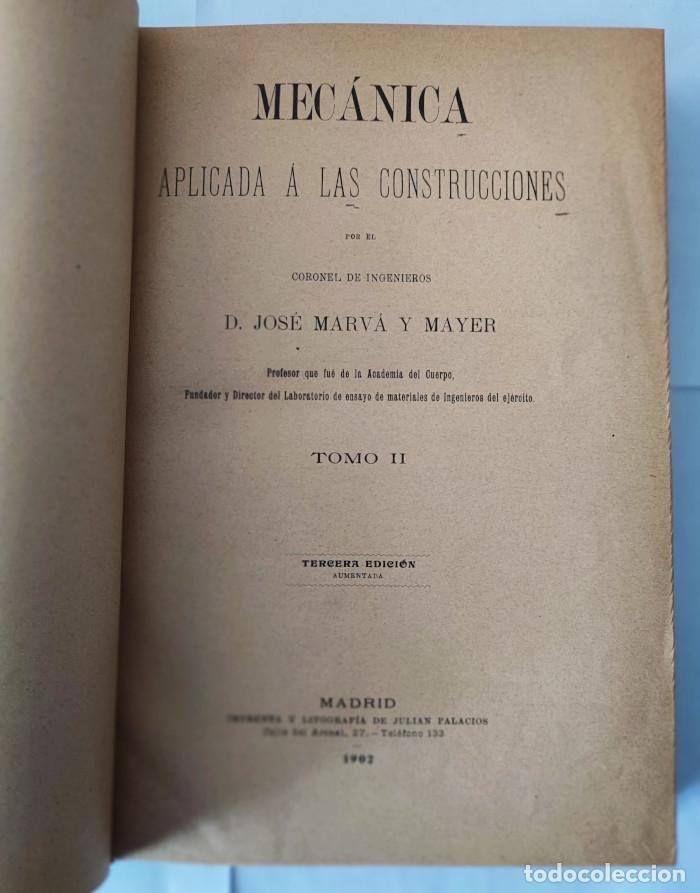 Libros: MEC&Aacute;NICA APLICADA A LAS CONSTRUCCIONES (2 TOMOS) - Jos&eacute; Marv&aacute; Y Mayer - Foto 5
