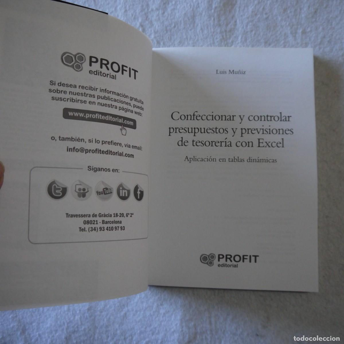 Libros: CONFECCIONAR Y CONTROLAR PRESUPUESTOS Y PREVISIONES DE TESORER&Iacute;A CON EXCEL - LUIS MU&Ntilde;IZ - 2011 - Foto 4