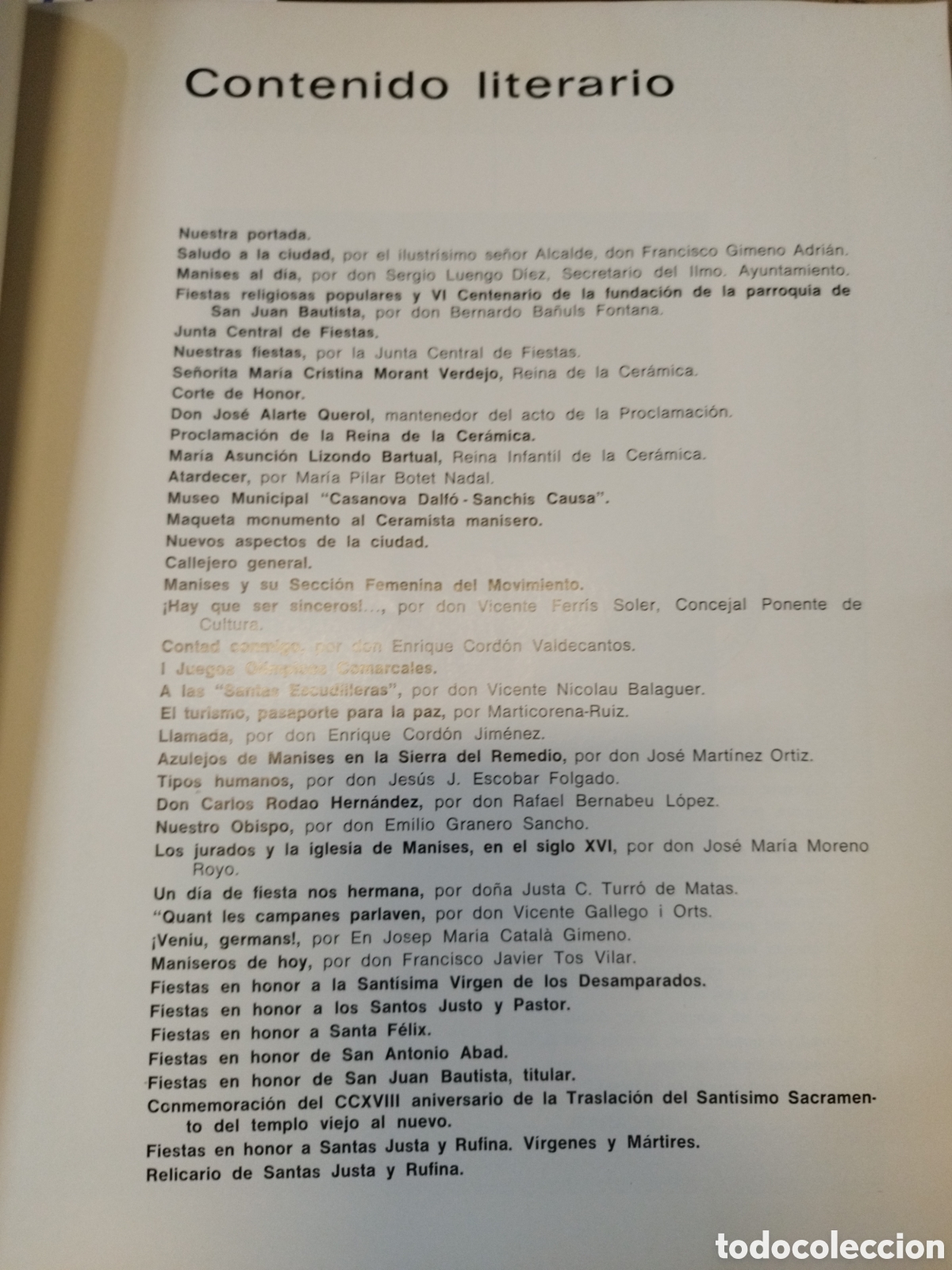 Libros: MANISES. Fiestas de julio 1969, Programa - JUNTA CENTRAL DE FIESTAS - Foto 5