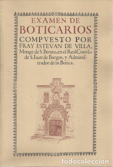 Libros: EXAMEN DE BOTICARIOS - FRAY ESTEBAN DE VILLA - Foto 1