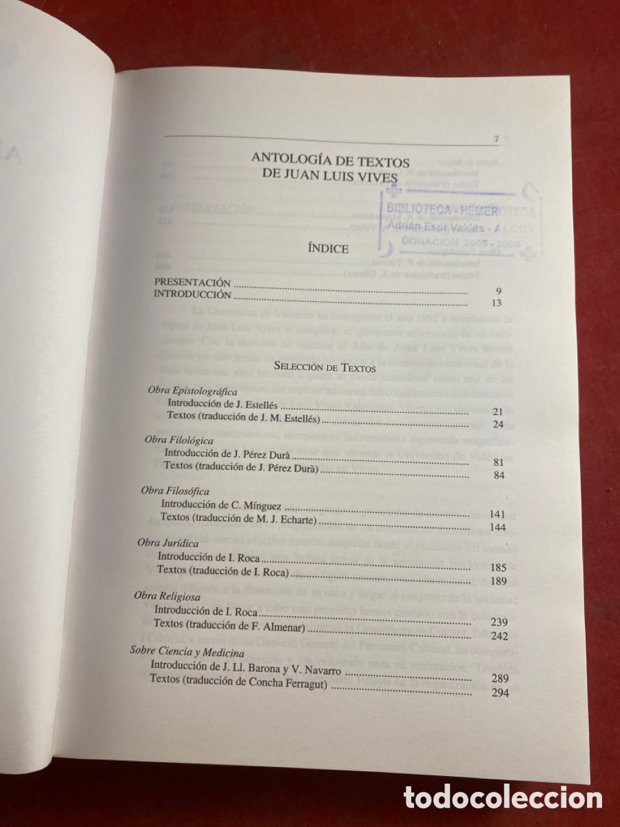 Libros: JUAN LUIS VIVES ANTOLOG&Iacute;A DE TEXTOS - Foto 3