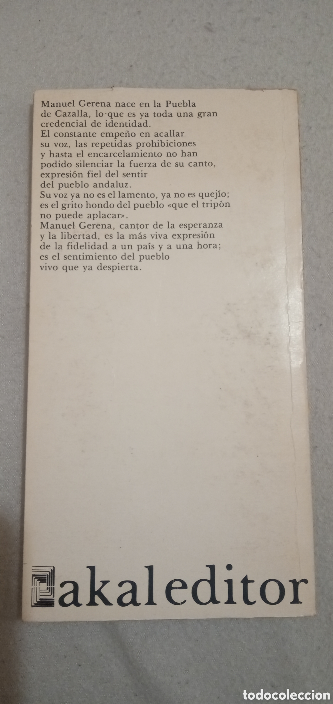 Libros: Manuel Gerena.Cantando a la libertad.1976. - Foto 2