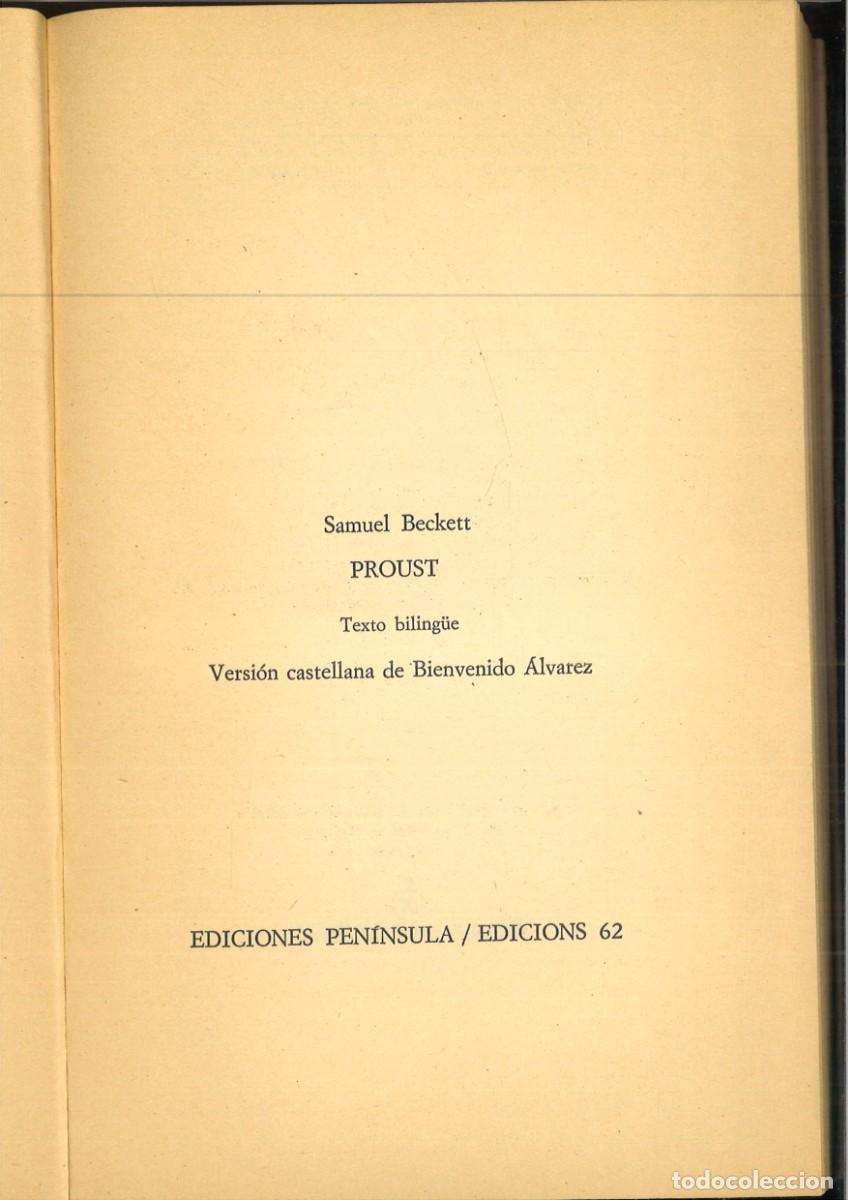 Libros: PROUST. Samuel Bedkett - Foto 2