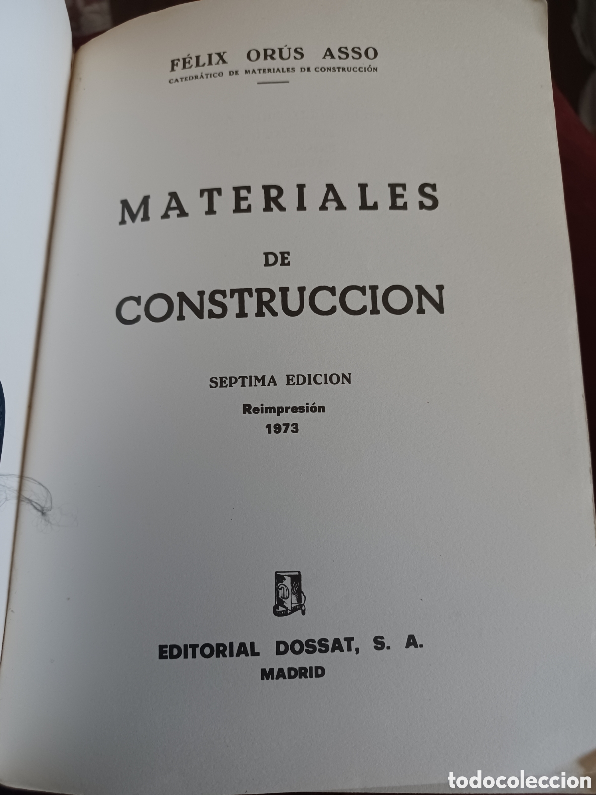 Libros: Barybook 213. Material de construcci&oacute;n profesor F Orus editorial Dossat - Foto 2