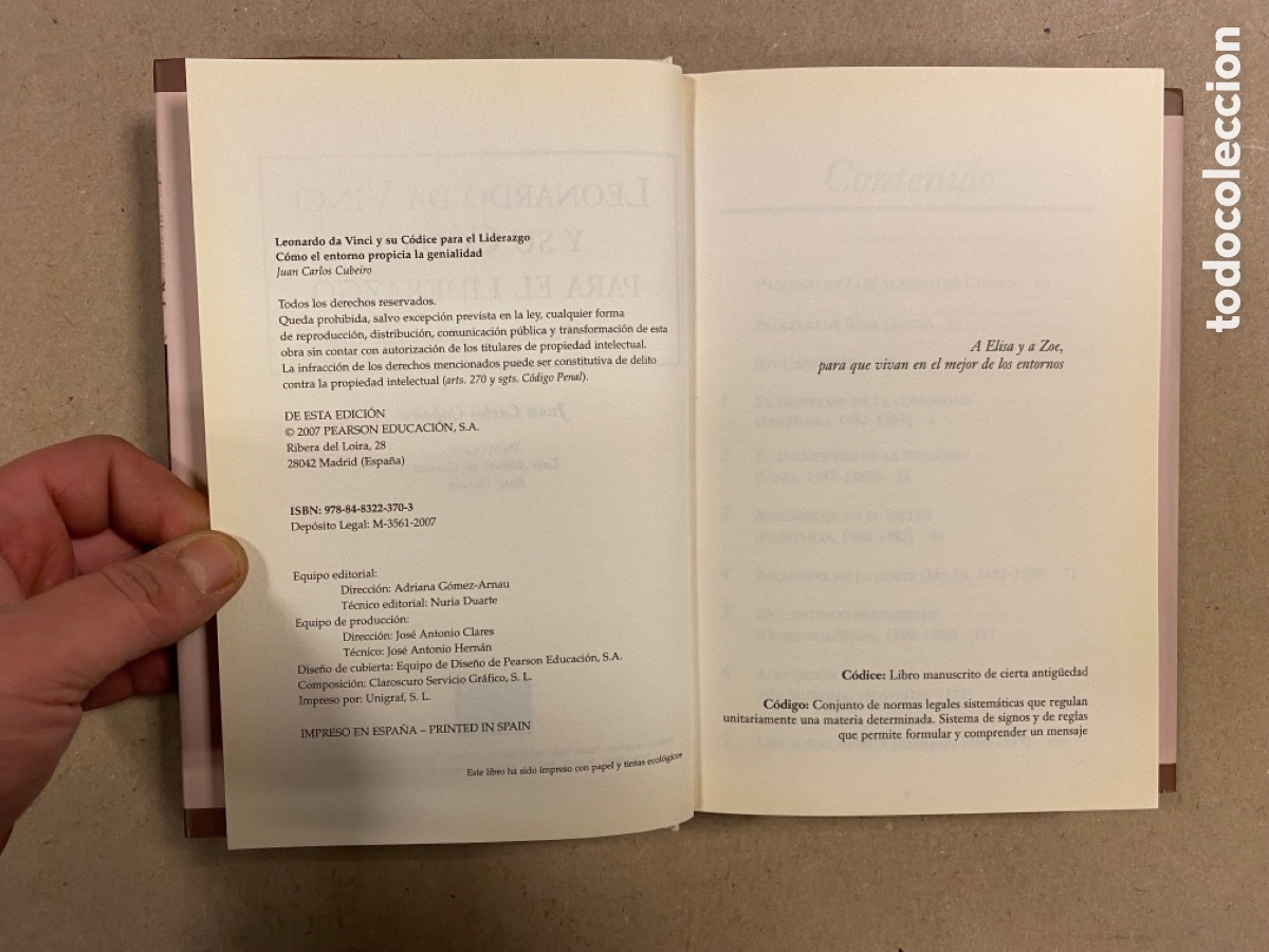 Libros: LEONARDO DA VINCI Y SU C&Oacute;DICE PARA EL LIDERAZGO. JUAN CARLOS CUBEIRO. PEARSON PRENTICE HALL 2007. - Foto 3