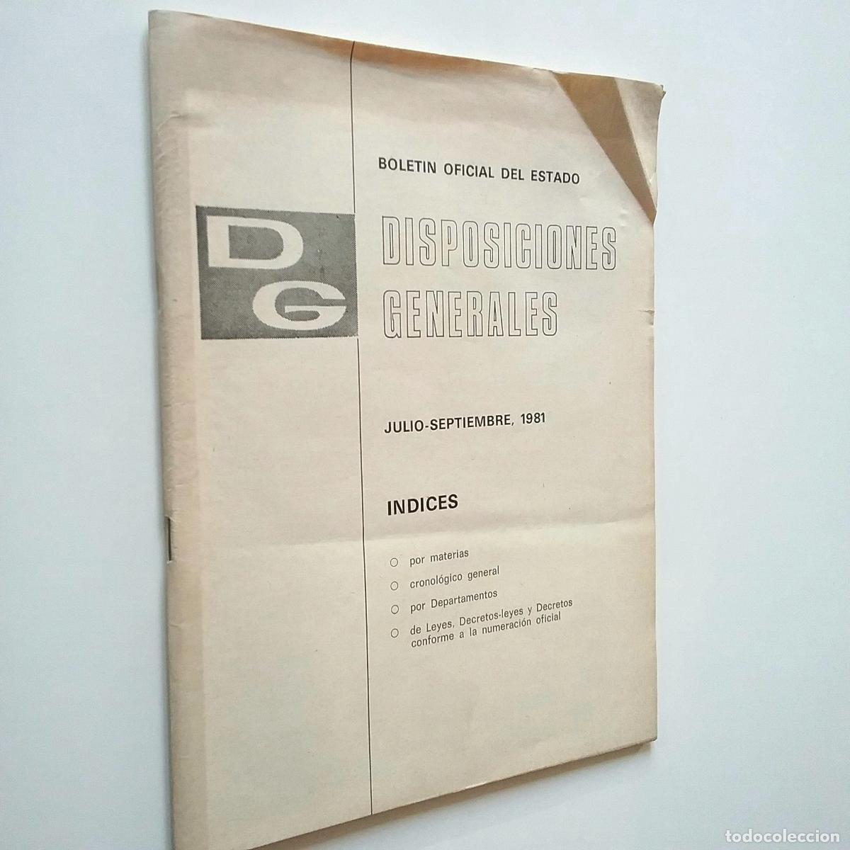 Libros: Disposiciones generales. Julio-septiembre 1981. &Iacute;ndices - Foto 1