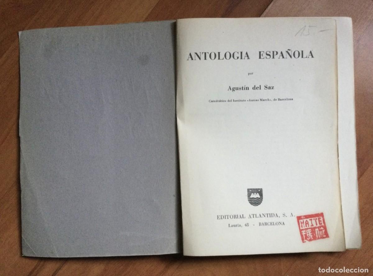 Libros: &ldquo;Antolog&iacute;a Espa&ntilde;ola&rdquo; de Agust&iacute;n Del Sanz. - Foto 4
