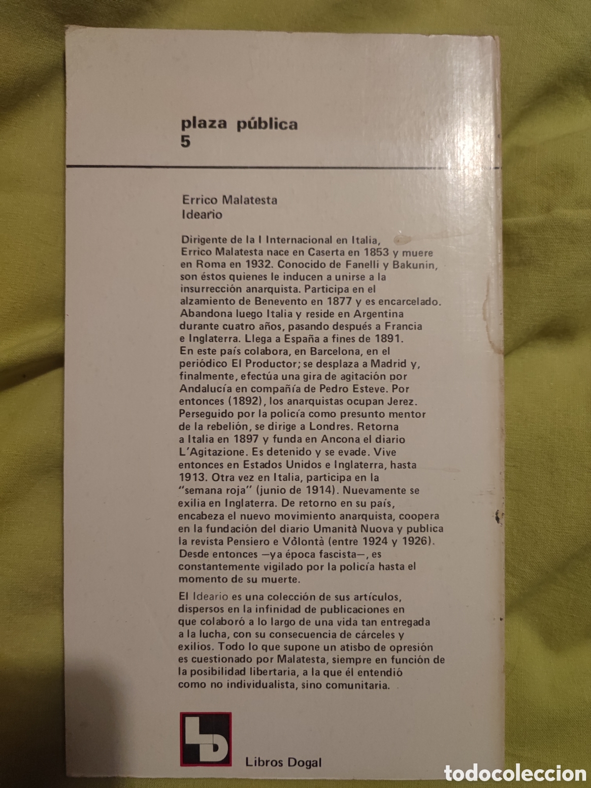 Libros: IDEARIO - Errico Malatesta - Foto 2
