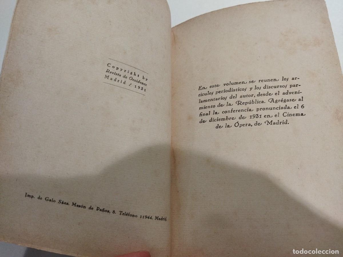 Libros: RECTIFICACION DE LA REPUBLICA - ORTEGA Y GASSET, JOS&Eacute; - Foto 3