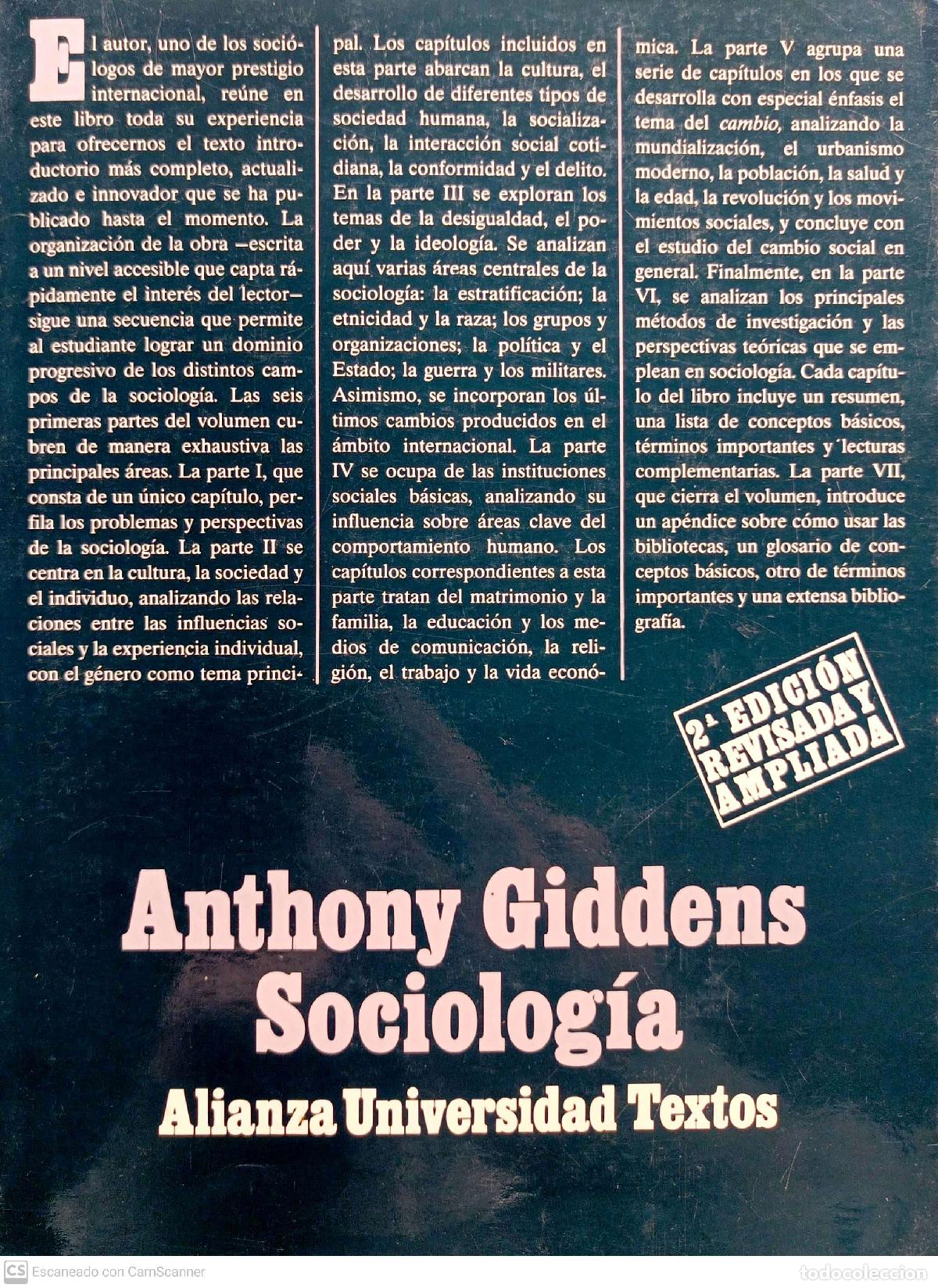 Libros: Sociolog&iacute;a - Giddens, Anthony - Foto 1