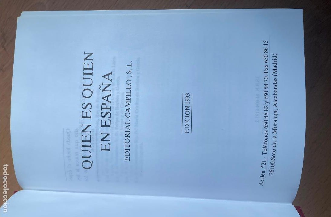 Libros: QUIEN ES QUIEN EN ESPA&Ntilde;A, 1993 - Foto 3