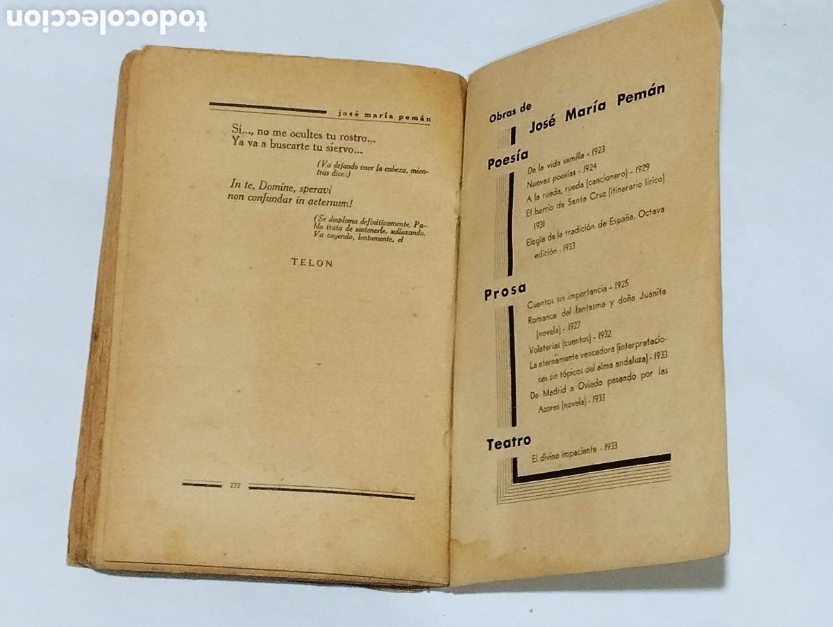 Libros: El Divino Impaciente &ndash; Jos&eacute; Mar&iacute;a Pem&aacute;n &ndash; 1933 - Foto 10