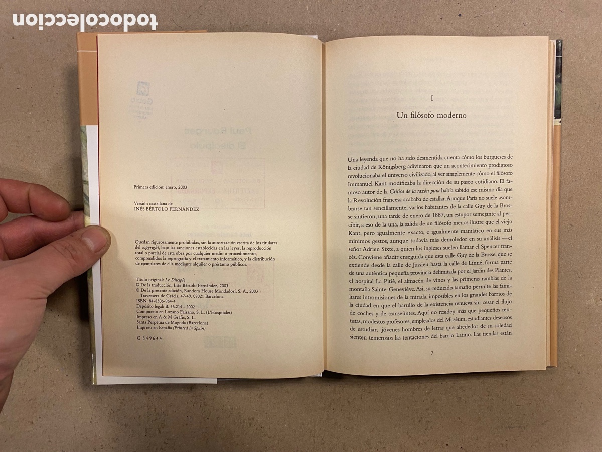 Libros: EL DISC&Iacute;PULO. PAUL BOURGET. EDITORIAL DEBATE 2003 (1&ordf; EDICI&Oacute;N). - Foto 3