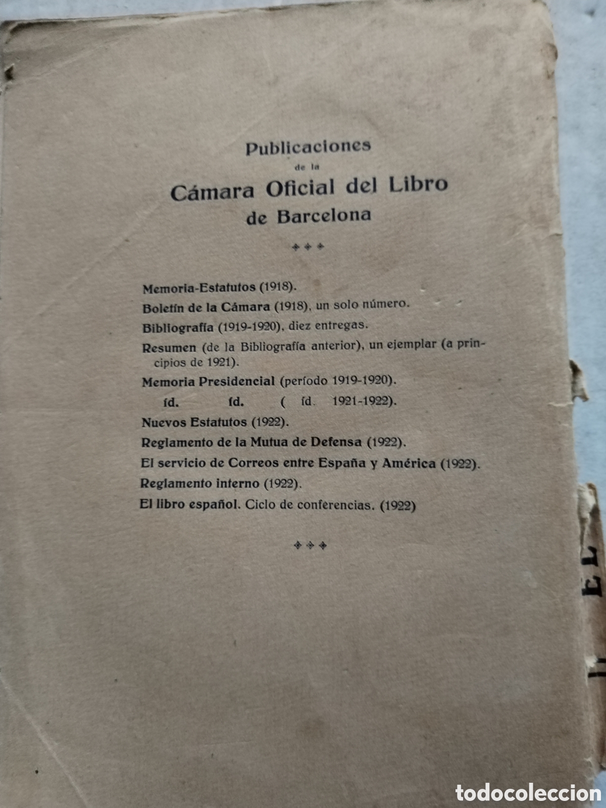 Libros: EL LIBRO ESPA&Ntilde;OL 1922/CAMARA OFICIAL DEL LIBRO BARCELONA - Foto 3