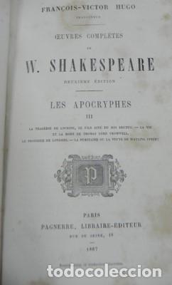 Libros: Oeuvres completes de William Shakespeare. 18 tomos - SHAKESPEARE, WILLIAM - Foto 7