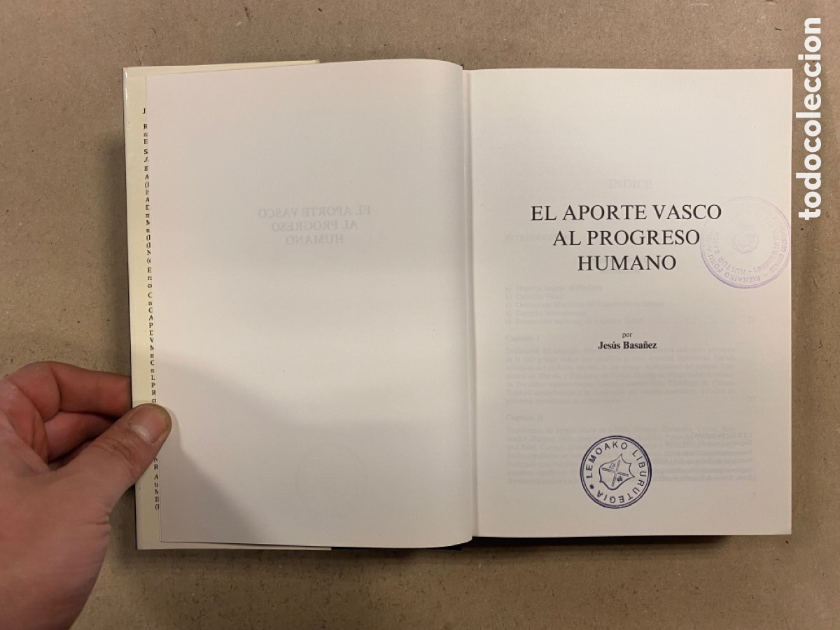 Libros: EL APORTE VASCO AL PROGRESO HUMANO. JES&Uacute;S BASA&Ntilde;EZ. EKIN 1988. - Foto 2