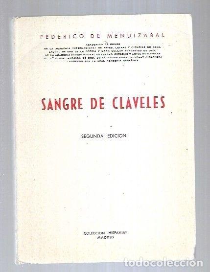 Libros: SANGRE DE CLAVELES - MENDIZABAL, FEDERICO - Foto 1