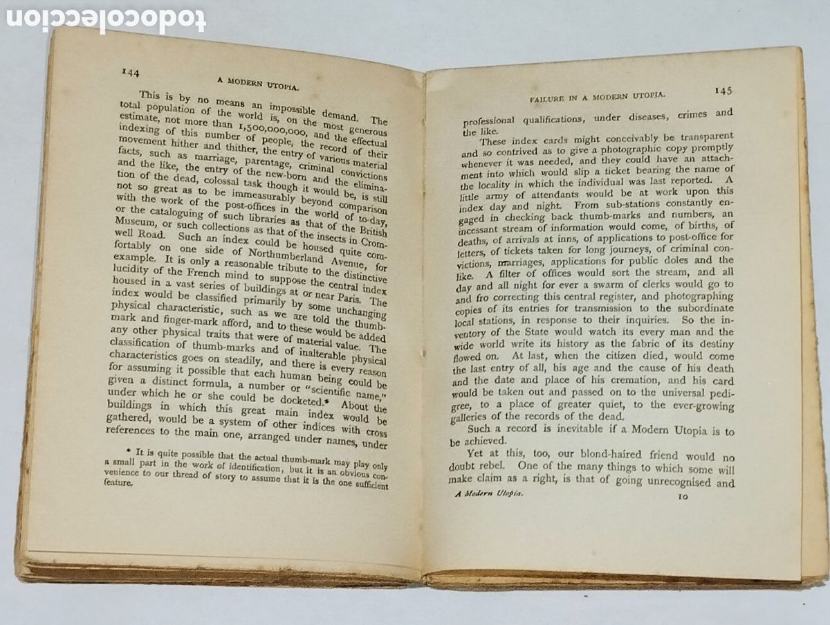 Libros: A Modern Utopia &ndash; H. G. Wells &ndash; 1929 &ndash; Tauchitz &ndash; Ingl&eacute;s - Foto 8