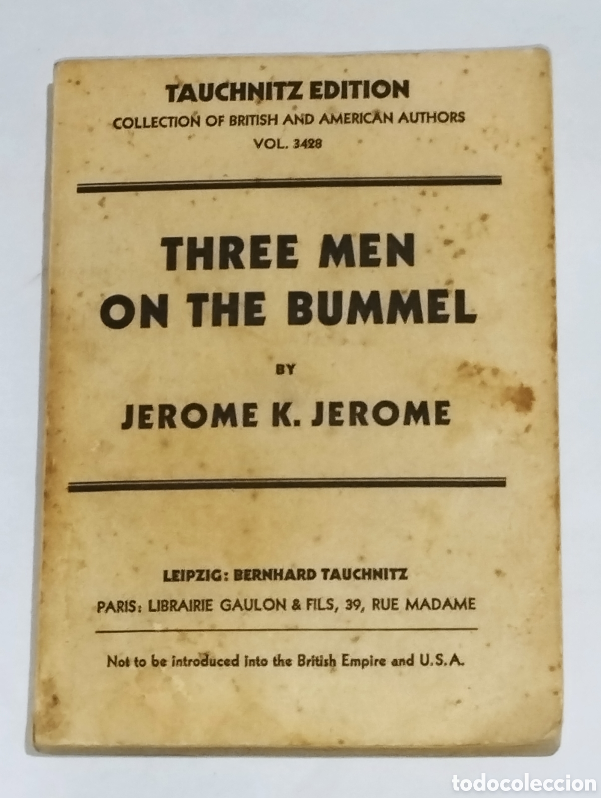 Libros: Three Men on the Bummel &ndash; Jerome K. Jerome &ndash; 1934 &ndash; Tauchnitz - Foto 1