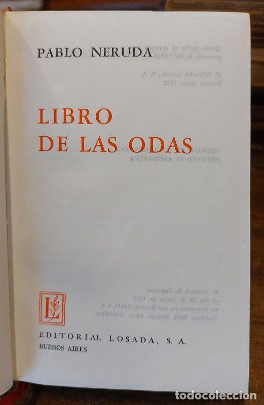 Libros: LIBRO DE LAS ODAS. - NERUDA, Pablo - Foto 2