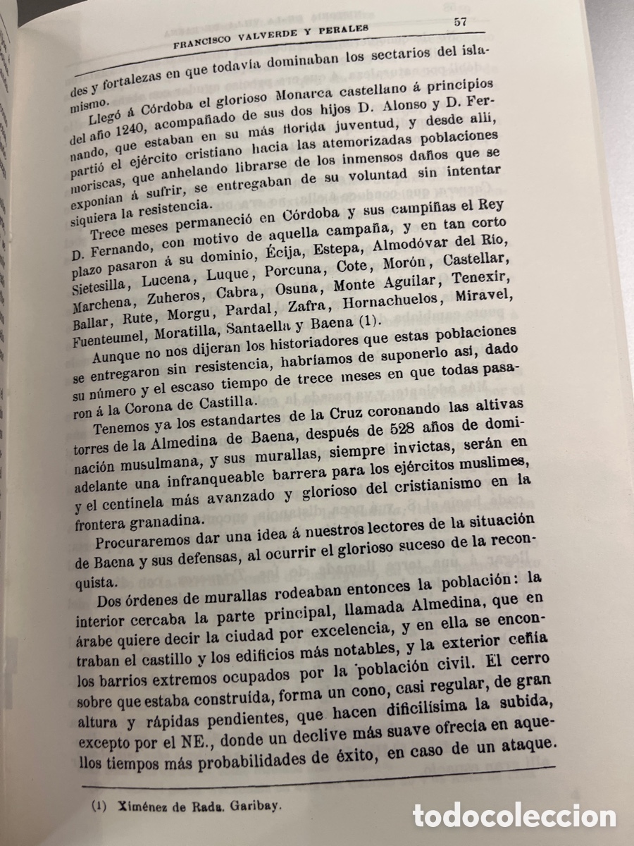 Libros: HISTORIA DE LA VILLA DE BAENA. VALVERDE Y PERALES, Francisco. - Foto 4