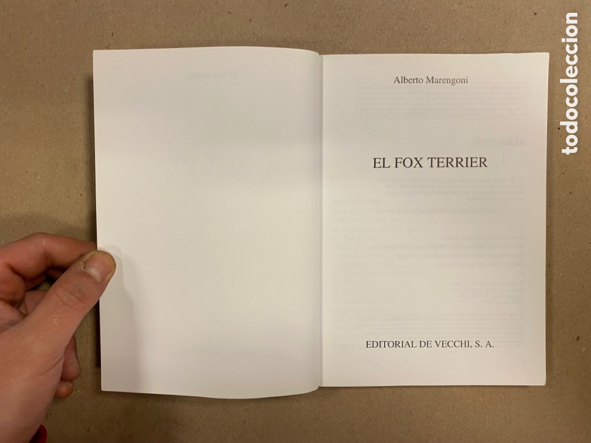 Libros: EL FOX TERRIER. ALBERTO MARENGONI. EDITORIAL DE VECCHI 1998. COLECCI&Oacute;N PERROS DE RAZA. - Foto 2