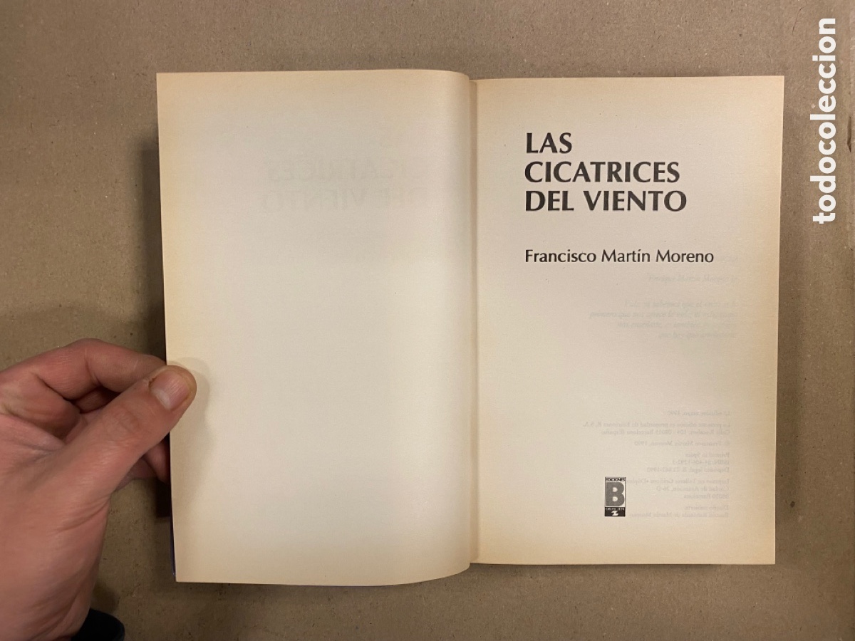 Libros: LAS CICATRICES DEL VIENTO. FRANCISCO MART&Iacute;N MORENO. EDICIONES B 1990. - Foto 2
