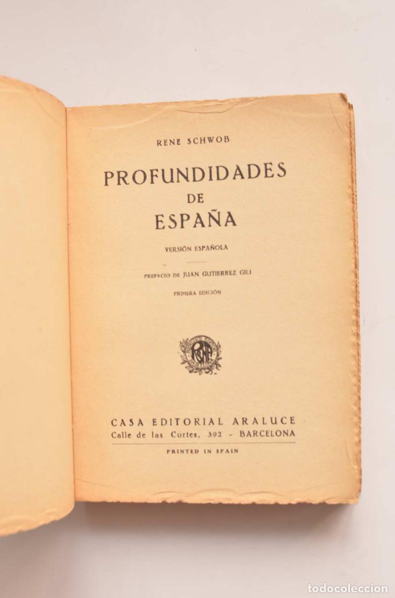Libros: Profundidades de Espa&ntilde;a - SCHWOB, Rene - Foto 2
