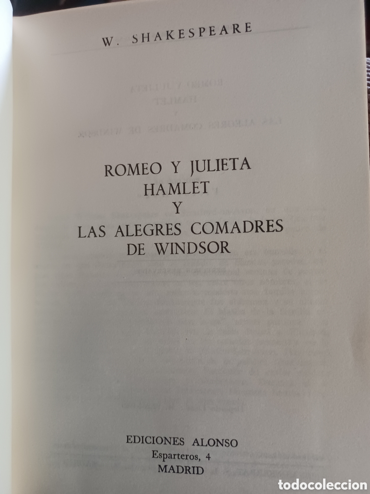 Libros: Barybook 151 Romeo y Julieta hamlet. y los alegres comadres de Windsor William Shakespeare Alonso - Foto 3