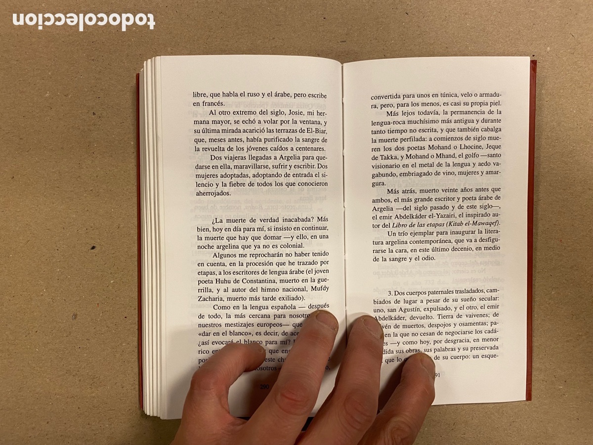 Libros: EL BLANCO DE ARGELIA. ASSIA DJEBAR. EDICIONES DEL ORIENTE Y DEL MEDITERR&Aacute;NEO 1998. - Foto 5