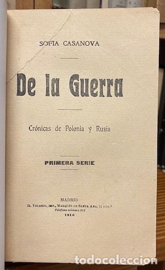 Libros: DE LA GUERRA. Cr&oacute;nicas de Polonia y Rusia - CASANOVA, Sofia - Foto 1