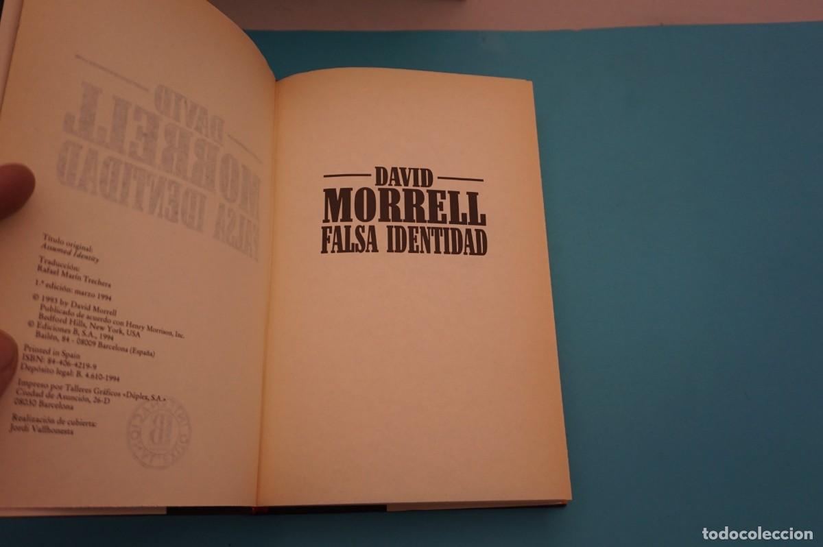 Libros: AR17CD/ FALSA IDENTIDAD - DAVID MORRELL / EDICIONES B - Foto 2