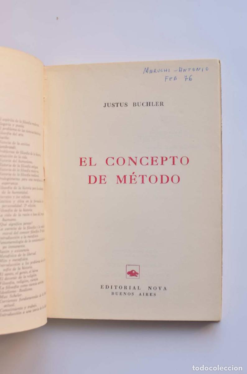 Libros: El concepto del m&eacute;todo - BUCHLER, Justus - Foto 2