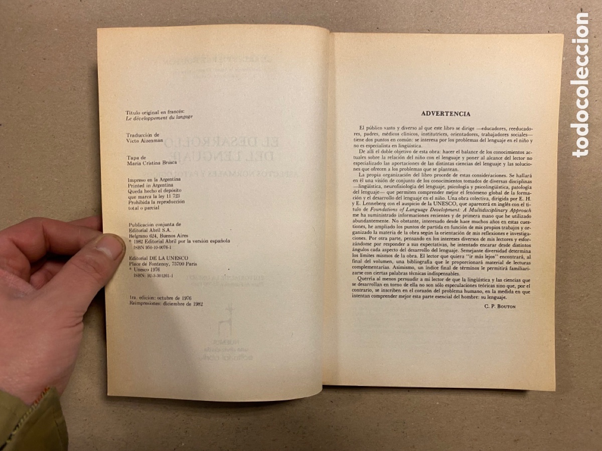 Libros: EL DESARROLLO DEL LENGUAJE. CHARLES BOUTON. EDITORIAL ABRIL 1976. - Foto 3