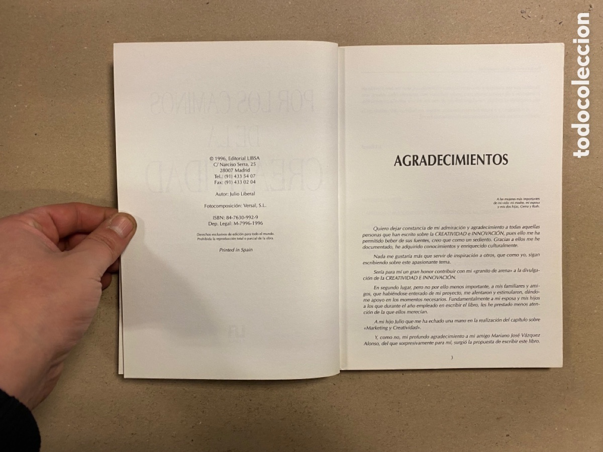 Libros: POR LOS CAMINOS DE LA CREATIVIDAD. JULIO LIBERAL. LIBSA 1996. - Foto 3