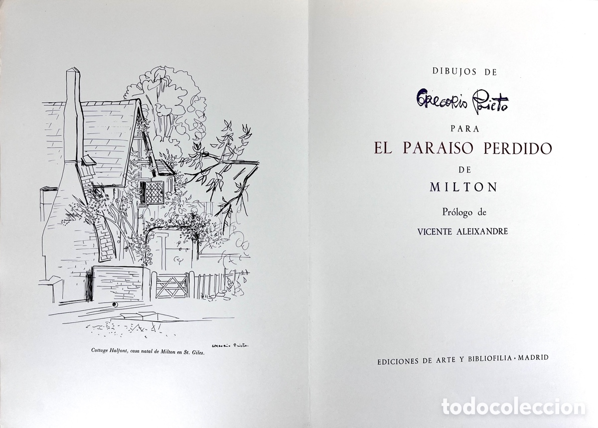 Libros: El para&iacute;so perdido. Milton. Fdo. Gregorio Prieto. 1971. - Foto 1
