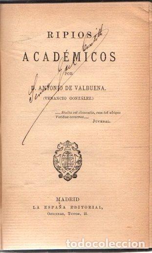 Libros: Ripios acad&eacute;micos - Valbuena, Antonio - Foto 1