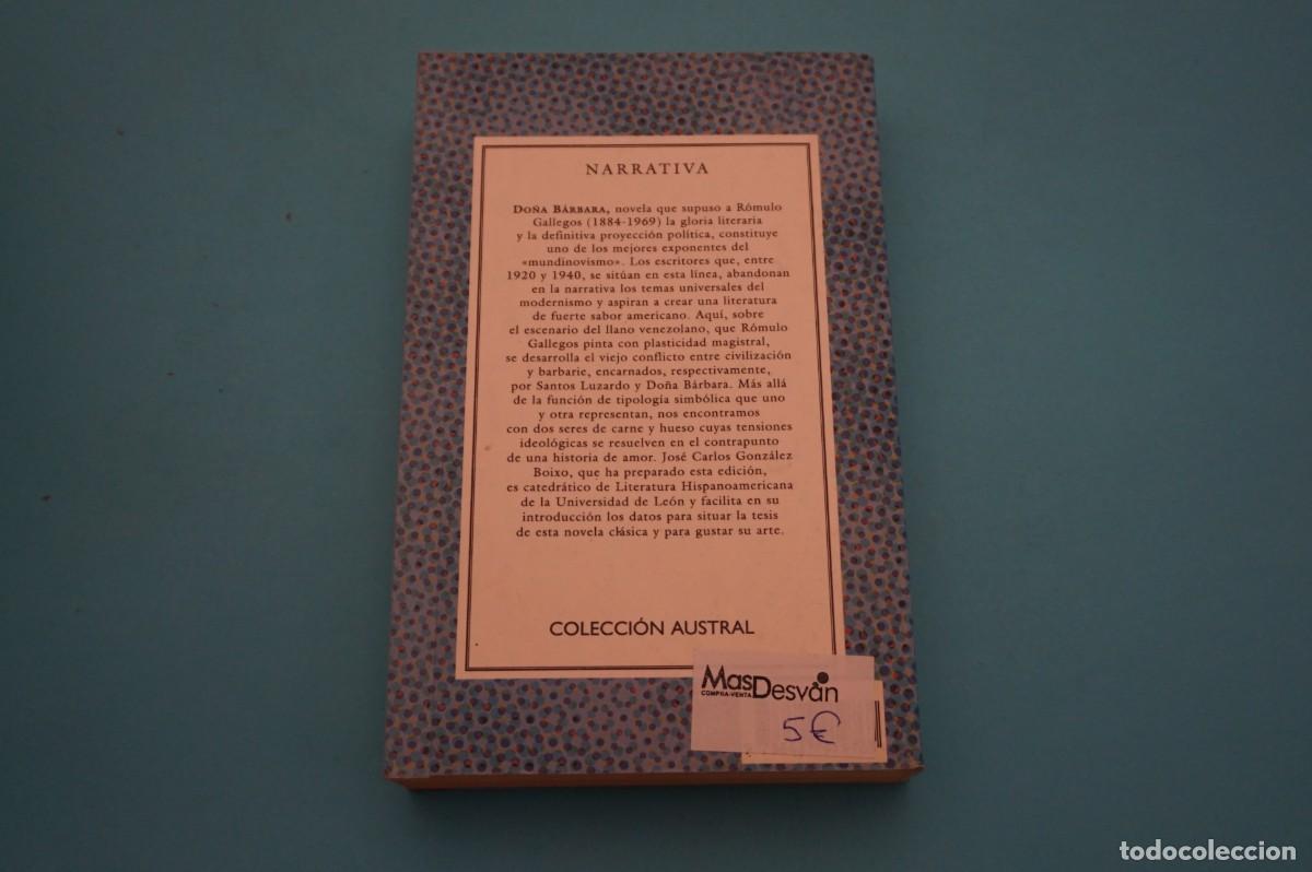 Libros: AR1617A/ ROMULO GALLEGOS - DO&Ntilde;A BARBARA / COLECCION AUSTRAL - Foto 5