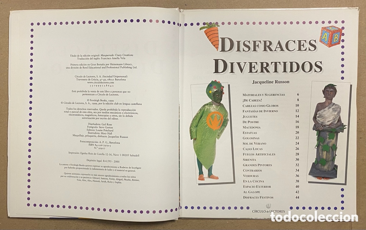 Libros: DISFRACES DIVERTIDOS. JACQUELINE RUSSON. C&Iacute;RCULO DE LECTORES 2000. - Foto 2