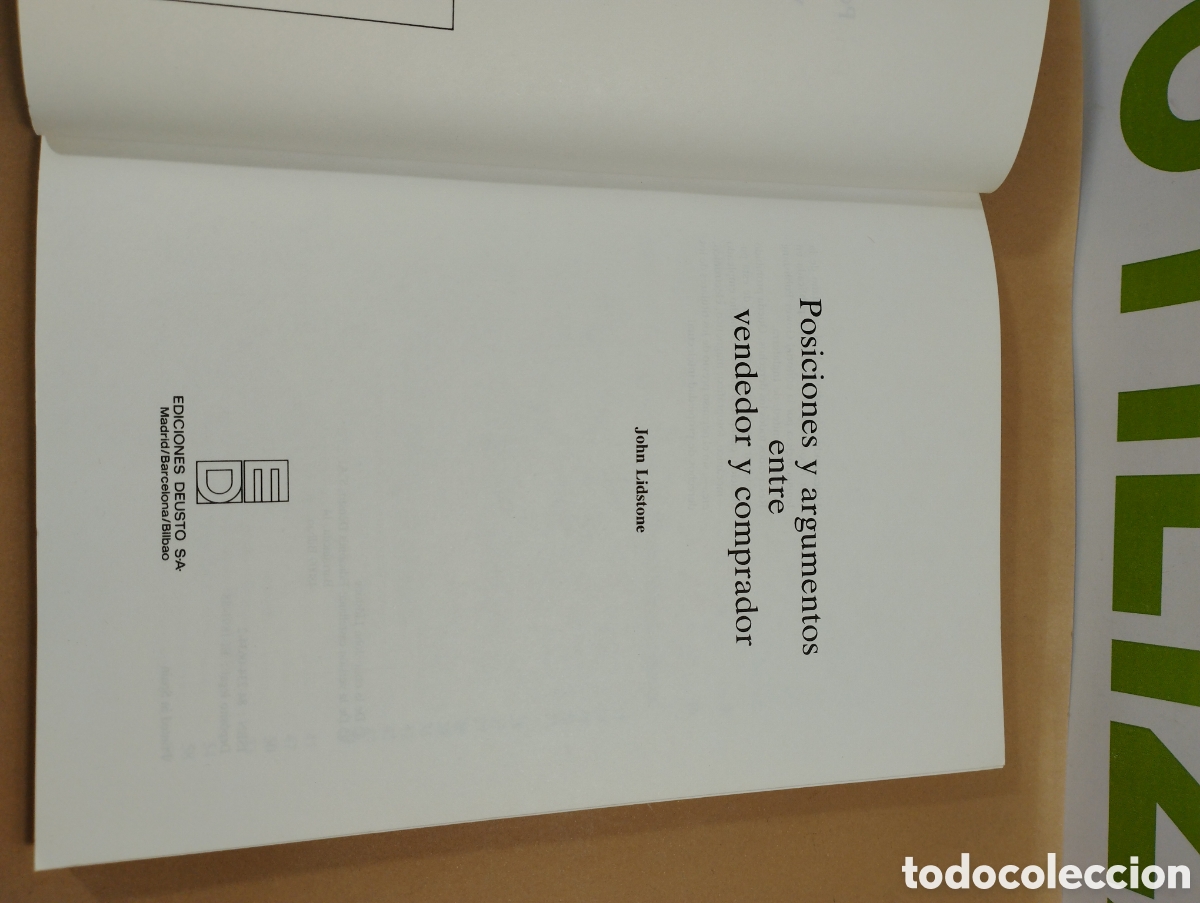 Libros: Posiciones y argumentos entre vendedor y comprador. J Lidstone. Deusto - Foto 3