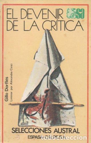 Libros: EL DEVENIR DE LA CR&Iacute;TICA - Gillo Dorfles - Foto 1