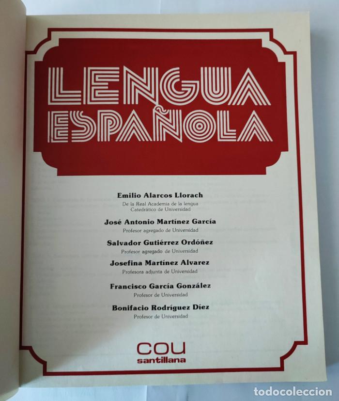 Libros: LENGUA ESPA&Ntilde;OLA. COU - Emilio Alarcos Llorach - Foto 2
