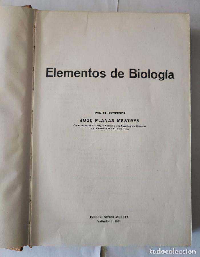 Libros: ELEMENTOS DE BIOLOG&Iacute;A - Jos&eacute; Planas Mestres - Foto 2