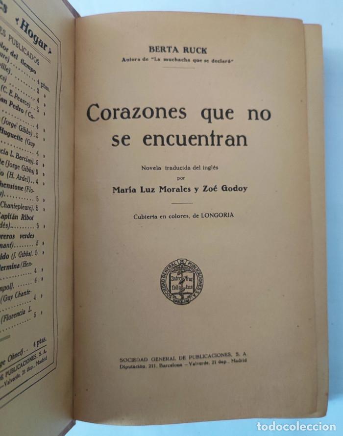 Libros: CORAZONES QUE NO SE ENCUENTRAN - Berta Ruck - Foto 2