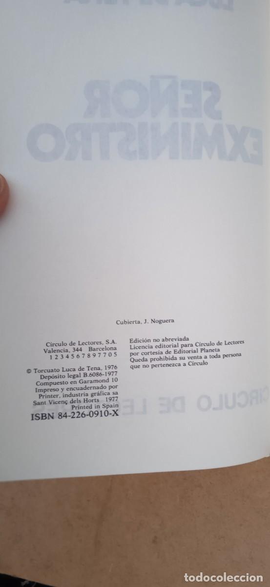 Libros: SE&Ntilde;OR EXMINISTRO. TORCUATO LUCA DE TENA - Foto 3