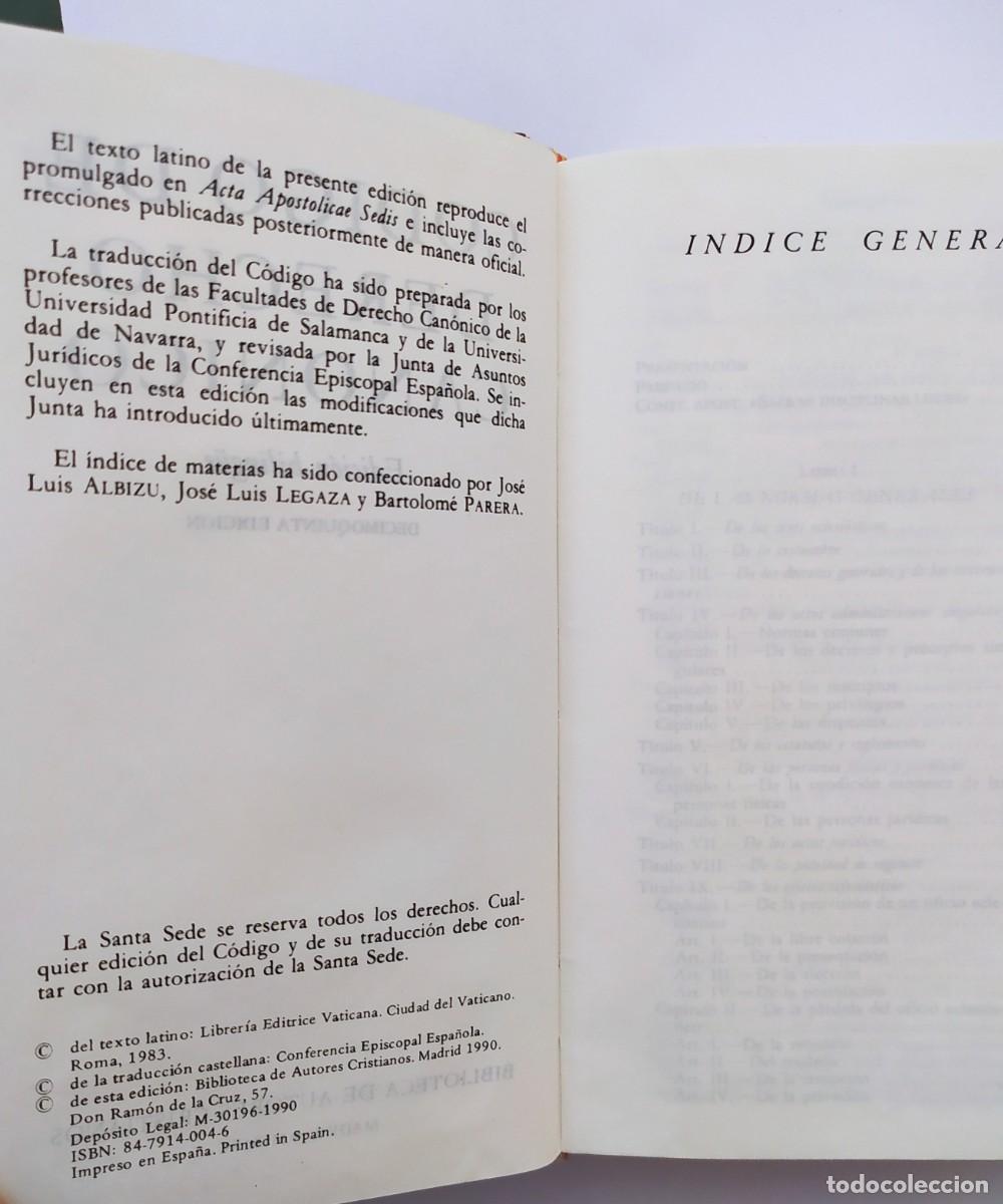 Libros: CODIGO DE DERECHO CANONICO D&Eacute;CIMOQUINTA EDICION - Foto 2